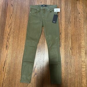 HUDSON Nico Midrise Skinny Ankle Jeans High Shine Army Coated Size 26 NWT